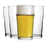 Pint Glass,British Style Imperial Beer Glasses(Set of 4),English Pub style Ale glassware,Unique Design Lager Drinking Glasses,Easy Stacking in The Cupboard (18 oz Set of 4)