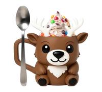 Pint Holder - Cute Reindeer 3D Printed Accessories, Christmas Ice Cream Holder Mug, Prevents Freezer Burn and Spills, Festive Snack Cup, Kitchen Drinking Food Camping, Insulated Dessert Bowl for Kids