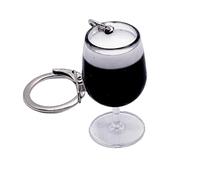 Pint of Guinness Stout in a Miniature Stemmed Glass on a Keyring