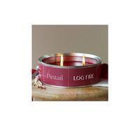 Pintail Candles Large 3-Wick Log Fire Scented Tin Candle - Up to 15h Burn, UK Handmade