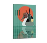 Pintail Duck In The Reeds Retro Illustration Art Posters Are Suitable for Decorating Living Room, Bedroom, Study, Restaurant, Corridor, Children's Room, EtcFrame-style 16x24inch(40x60cm)