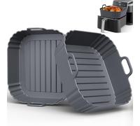 PINTAUR Square Silicone Air Fryer Liners 2 Pack 5-6.5QT for Ninja AF141/181