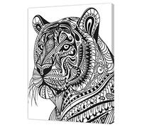 Pintcolor 9109 Frame with Printed Canvas for Colouring, Wood, White/Black, 40 x 50 x 3.5 cm