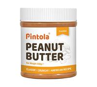 Pintola Classic Peanut Butter Crunchy 350g - Original American Recipe with High Protein 26g & 7.2g Fiber, Premium Roasted Nuts, Gluten Free, Zero Trans Fat, with MUFA Good Fats, Vit E & B3, Dairy Free