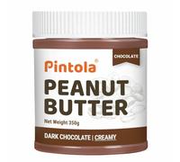 Pintola Peanut Butter Chocolate Flavour Creamy 350g - 18.6g Protein & 5.2g Dietary Fiber, Made with Premium Roasted Nuts & Cocoa, Gluten Free, Zero Cholesterol & Trans Fat, Vit E & B3, Dark Chocolate