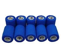 PintoMed - 10 X Blue X 7.5CM X 4.5M - Cohesive Bandage Stretched, Self-Adhesive Flexible Bandages, First Aid Sports Wrap Bandages Pack Individually for Medical, Sports and Veterinary use.