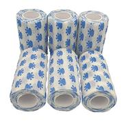 PintoMed - 6 X Dog Blue PAW X 10CM X 4.5M - Cohesive Bandage Stretched, Self-Adhesive Flexible Bandages, First Aid Sports Wrap Bandages Pack Individually for Medical, Sports and Veterinary use.