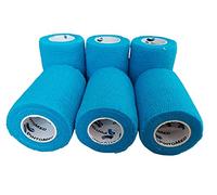 PintoMed Cohesive Bandage - 6 Pack, 7.5cm x 4.5m, Light Blue, 1E+1 grams, Non-Sterile, Sports & Medical Use