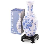 Pintoo 3D Puzzle Vase Unique Flower Vase Made By 160 Curved Plastic Puzzle Pieces House Warming Gift for Flower Arrangements and Home Decoration - [S1033] (Classic, Blooming Season)