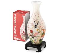 Pintoo 3D Puzzle Vase Unique Flower Vase Made By 160 Curved Plastic Puzzle Pieces House Warming Gift for Flower Arrangements and Home Decoration - [S1035] (Translucent, Flowers and Birds)