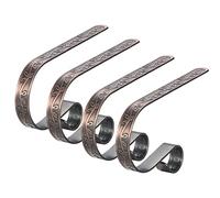 PintreeLand 4PCS Christmas Stocking Holders for Mantle (Purple Bronze)