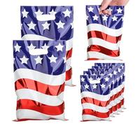 PintreeLand 4th of July Party Favor Bags 40PCS, Patriotic Red Blue White Goodie Treat Bags with Handle for Independence Day Party Supplies