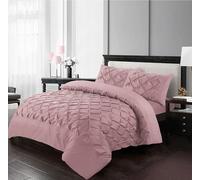 Pintuck Duvet Cover Set Super Soft Brushed Microfibre Hotel Quality White Bedding Lightweight Grey Quilt Covers Double King Superking Size Bed Sets