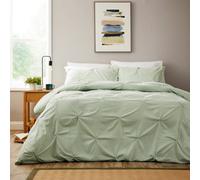 Pintuck Duvet Set In Sage Green - Super King