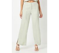 Pintuck Front Straight Leg Trouser With Split Principles Sage 20