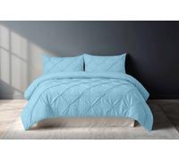 Pintuck Pinch Pleated Polycotton Duvet Cover And Pillowcase/s Set Bed Linen Snug City Aqua Super King