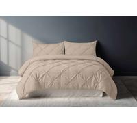 Pintuck Pinch Pleated Polycotton Duvet Cover And Pillowcase/s Set Bed Linen Snug City Beige King