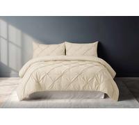 Pintuck Pinch Pleated Polycotton Duvet Cover And Pillowcase/s Set Bed Linen Snug City Cream Single