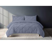 Pintuck Pinch Pleated Polycotton Duvet Cover And Pillowcase/s Set Bed Linen Snug City Grey Super King