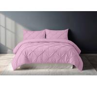 Pintuck Pinch Pleated Polycotton Duvet Cover And Pillowcase/s Set Bed Linen Snug City Pink Single