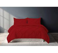Pintuck Pinch Pleated Polycotton Duvet Cover And Pillowcase/s Set Bed Linen Snug City Red King
