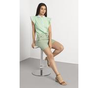 Pintuck Pleats Classic High Waisted Shorts Enorsia Green 14