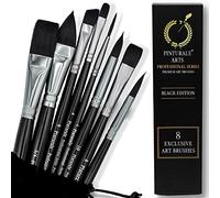 Pinturale Professional Watercolour Brushes | Black Series | 8 Watercolour Paint Brushes Set | High Water Absorption and Water Control for Constant Flow | Premium Paint Brushes Art