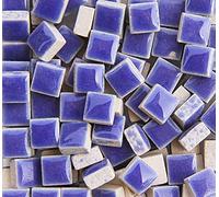 PINUO&KE 200 Pieces / 200 g Square Shapes 1x1 cm Square Ceramic Mosaic Mosaic Tiles for Crafts, Colorful Stained Glass Pieces for Mosaic Projects - Royal Blue
