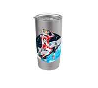 Pinup Girl Astronaut Riding a Rocket in Space Stainless Steel Insulated Tumbler