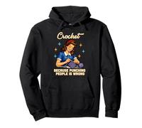 Pinup Girl Crochet Because Punching People is Wrong Pullover Hoodie