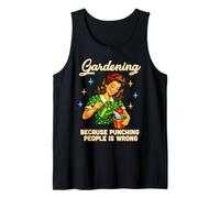 Pinup Girl Gardening Because Punching People is Wrong Tank Top