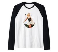 Pinup Girl Golfer Golf Vintage Raglan Baseball Tee