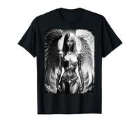 Pinup Girl T Shirt for Men Half Angel & Half Demon Girl B&W T-Shirt