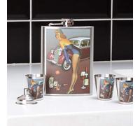 Premier Housewares Pin-up Hip 8oz 4 Cups Flask Set