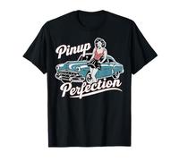 Pinup Perfection Retro Girl And Classic Car Graphic T-Shirt