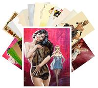 Pinup Postcard Pack 24pcs Vintage Pulp Fiction Illustration Sexy Girls Willis Paul Rader