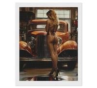 Pinup Women Sexy Hot Rod Car Garage Man Cave Funny Adult Diamond Art Painting Kits Personalised Drill Craft Picture Wall Decor