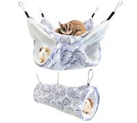 PINVNBY 2 Pack Rat Hammock Set Soft Ferret Hideout Bed Hanging Hamster Tunnel Cave Small Animal Cage Accessories Toy for Guinea Pig Chinchilla Squirrel Sugar Glider (Purple)