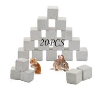 PINVNBY 20 Pcs Rbbits Lava Blocks,Chinchillas Lava Block Hamster Mineral Stone Small Animals Square Calcium Stones Teeth Pumice Grinding Chews Toy for Bunny Hamsters Chinchilla Guinea Pig Rodents