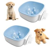 PINVNBY 2PCS Slow Feeder Dog Bowl Anti Choke Anti Bloat Food and Water Small Dog Bowl Slow Feeding Bowl to Slow Down Eating Promotes A Healthy Diet Removable Water Bowls for Puppy (Blue)