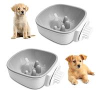 PINVNBY 2PCS Slow Feeder Dog Bowl Anti Choke Anti Bloat Food and Water Small Dog Bowl Slow Feeding Bowl to Slow Down Eating Promotes A Healthy Diet Removable Water Bowls for Puppy (Gray)