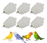 PINVNBY 6 PCS Bird Perch Parrot Beak Grinding Stone Calcium Mineral Parrot Perch Foot Claws Trimmer Chewing Toy Bird Cage Accessories for Small Medium Budgie Cockatiel Conure Lovebird (Grape)