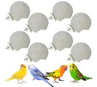 PINVNBY 8 PCS Bird Perch Parrot Beak Grinding Stone Calcium Mineral Parrot Perch Foot Claws Trimmer Chewing Toy Bird Cage Accessories for Small Medium Budgie Cockatiel Conure Lovebird (Lune)