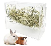 PINVNBY Acrylic Rabbit Hay Feeder with Lid,Guinea Pig Hay Rack Holder Chinchilla Cage Accessories for Rabbits Guinea Pigs Bunny (Style 2)
