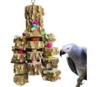 PINVNBY Large Parrot Toys Natural Wood Bird Chewing Blocks Tearing Toy Cage Bite Decorative Accessories for African Grey Macaws Cockatoos