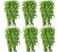 PINVNBY Reptile Plants Hanging Fake Vines Boston Climbing Terrarium Plant with Suction Cup for Bearded Dragons Lizards Geckos Snake Pets Hermit Crab and Tank Habitat Decorations (6 Pack)
