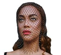 Pinwe Mesh Rhinestone Masquerade Masks Full Face Veils See Through Headscarfs Headwear Hairbands Turban Crystal Headbands Head Covers Wraps Festival
