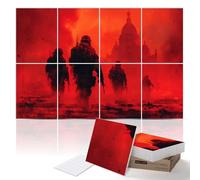 PINWELIFE® Wall Art Acoustic Panels, Sound Proof Absorbing Panels for Home/Office, Decorative Absorbing Dampening, Noise and Echo Cancelling, 120x80cm (The Battlefield)