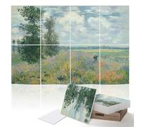PINWELIFE® Wall Art Acoustic Panels, Sound Proof Absorbing Panels for Home/Office, Decorative Absorbing Dampening, Noise and Echo Cancelling, 120x80cm (Poppy Fields near Argenteuil by Claude Monet)