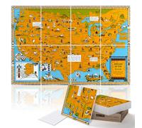PINWELIFE® Wall Art Acoustic Panels, Sound Proof Absorbing Panels for Home/Office, Decorative Absorbing Dampening, Noise and Echo Cancelling (48"x32", Map of Indians of the USA)